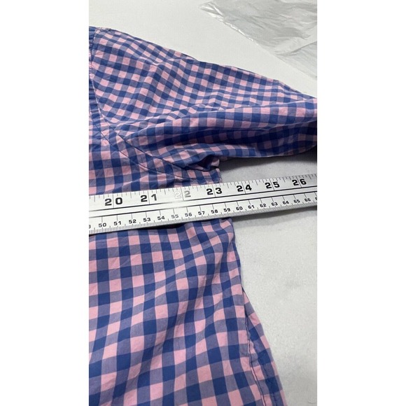 Rainforest Men's Sz L Gingham Check Button Down Shirt Modern Classic Long Sleeve - Picture 4 of 10